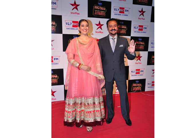 Manisha Koirala and Actor Gulshan Grover at the BIG Star Entertainment Awards