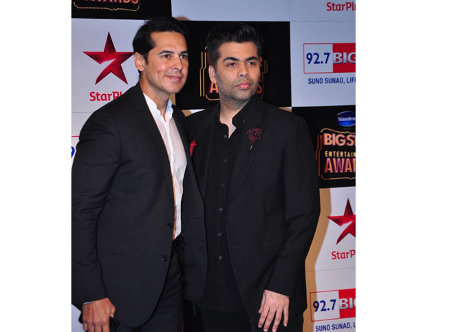 Dino Morea and Karan Johar at the BIG Star Entertainment Awards 2014